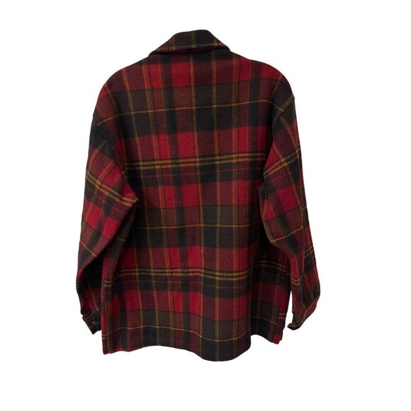 VINTAGE PENDLETON Mens Red Plaid Button Up Long Sleeve Shirt Size M Virgin wool - Picture 4 of 7